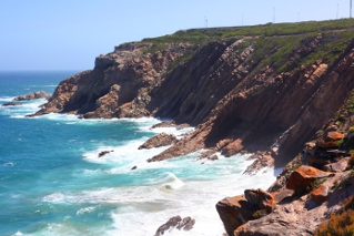 rugged cliffs on the cliff walk past Cape St Blaise lighthouse