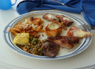 Delicious lunch buffet onboard the MSC Melody